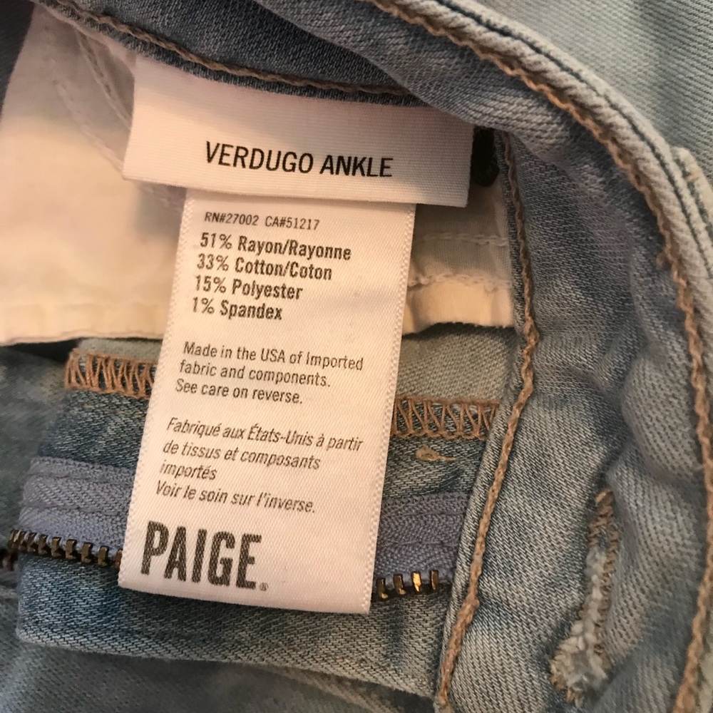 Paige Skinny Light Wash Jeans